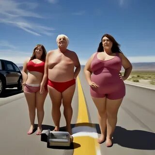 "Two fat beautiful girls in underwear ." - image created in Shede...