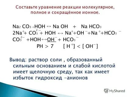 Составьте молекулярные полные и сокращенные