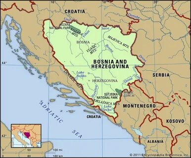 Босния и герцеговина на карте
