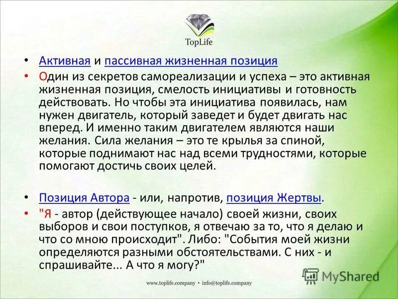 Жизненные позиции сочинение