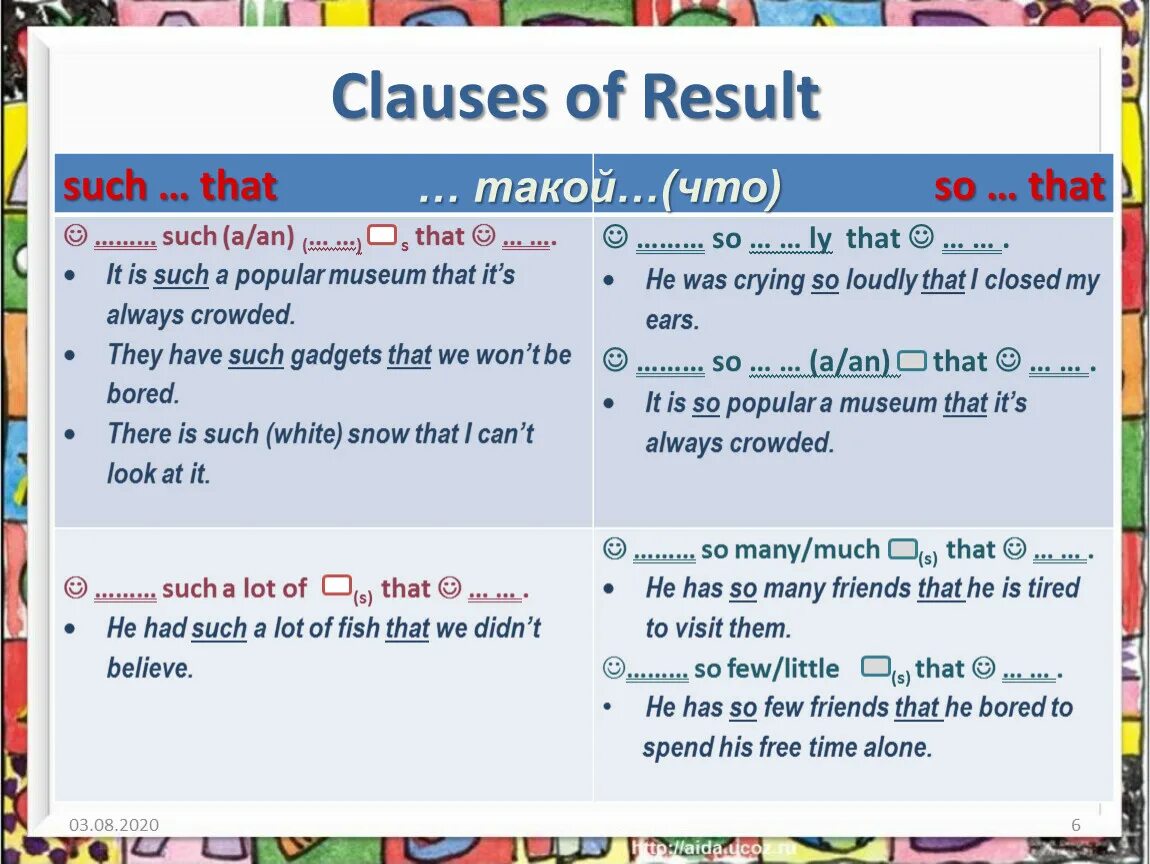 So such that. Such so such a правило. Clauses of Result в английском языке правило. Предложения с Clauses of Result.