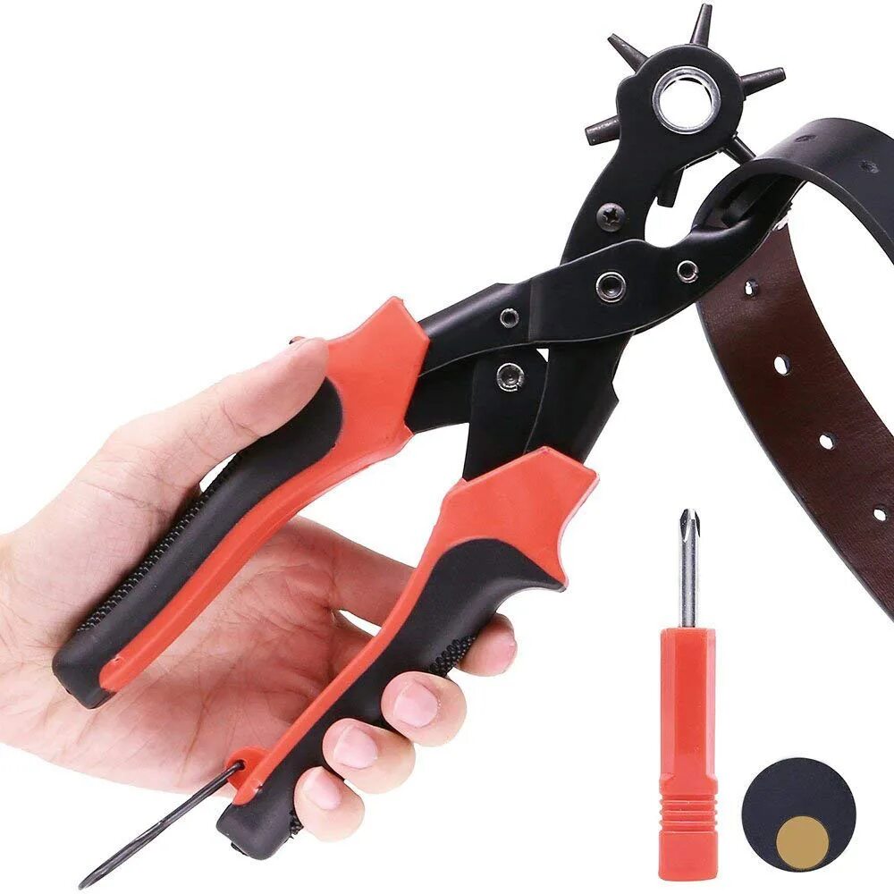 Как сделать отверстие в кожаном ремне. Дырокол для изделий из кожи leather hole punch. инструмент для пробивки отверстий в ремне. дырокол для пробивки дырок в ремне. ротационный пробойник панчер профкласса t3230.