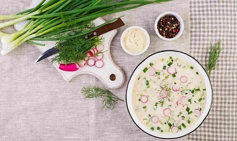 Окрошка редиска и огурец