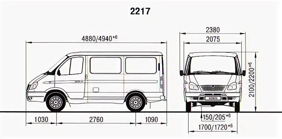 Чертеж газели 4 4 GAZ "Gazel" 3302 2.5.