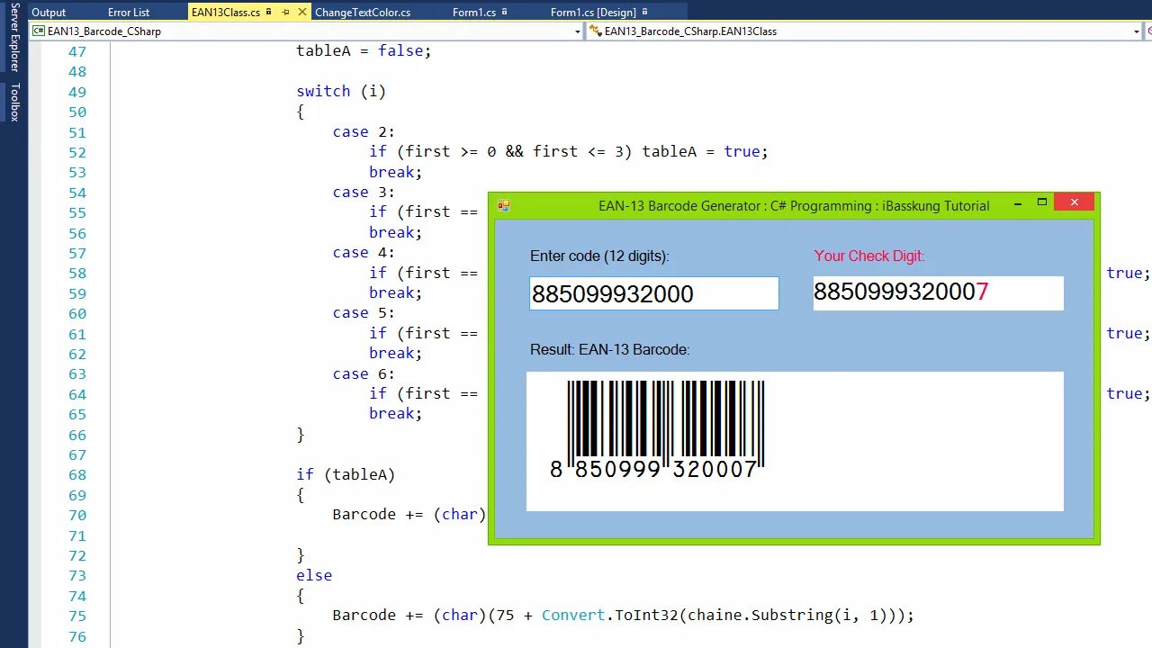 Программирование c#. Генератор штрихкодов EAN 13. Сгенерировать баркод. Barcode Generator 13 Digit.