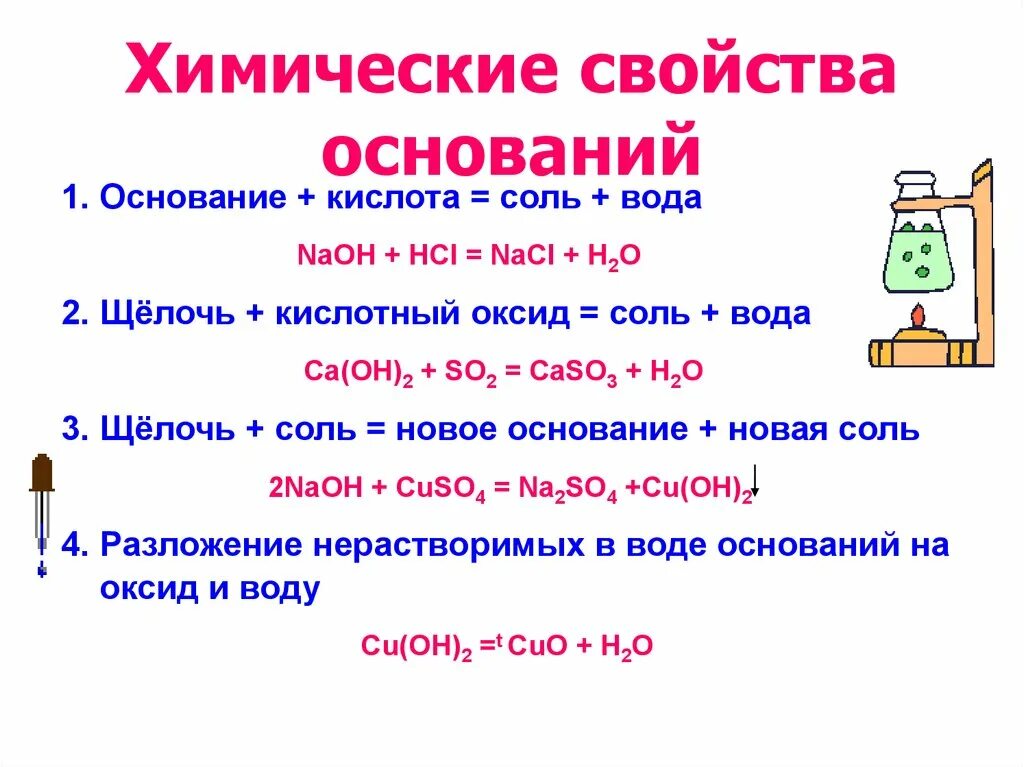 Многообразие оснований. Схема химические свойства оснований химия 8 класс. Химические свойства оснований щелочей. Химические свойства оснований 8 класс таблица с примерами. Химические свойстваоснованиц 8 класс химия.