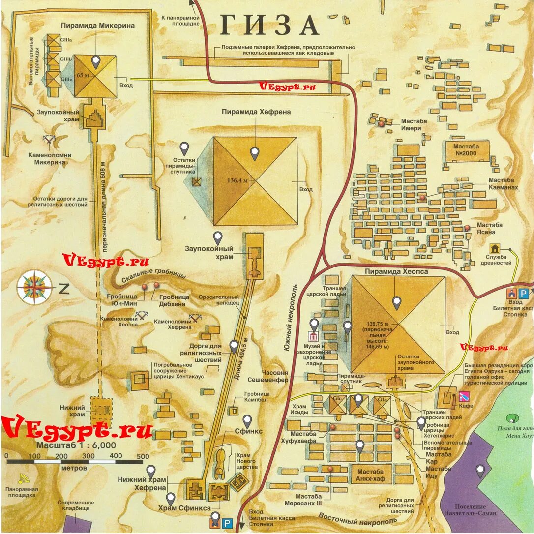 Расположение пирамид на карте