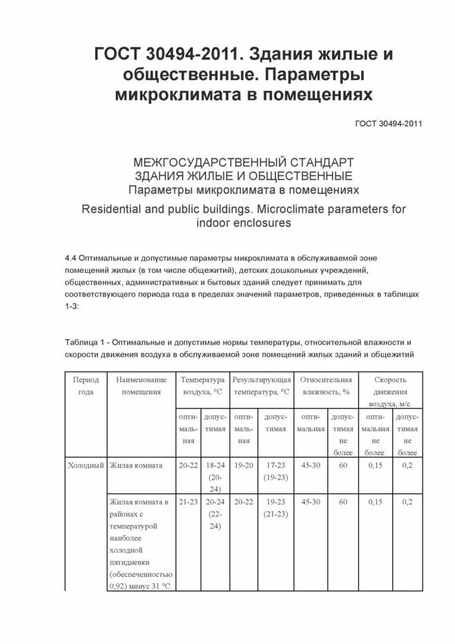 Нормы воздуха в жилых помещениях. Нормы параметров микроклимата в жилых помещениях. ГОСТ 30494-2011 параметры микроклимата в помещениях. 30494-2011. Категории помещений для параметров микроклимата.