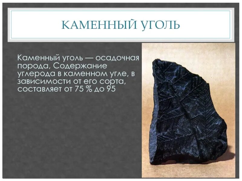 Уголь какое ископаемое