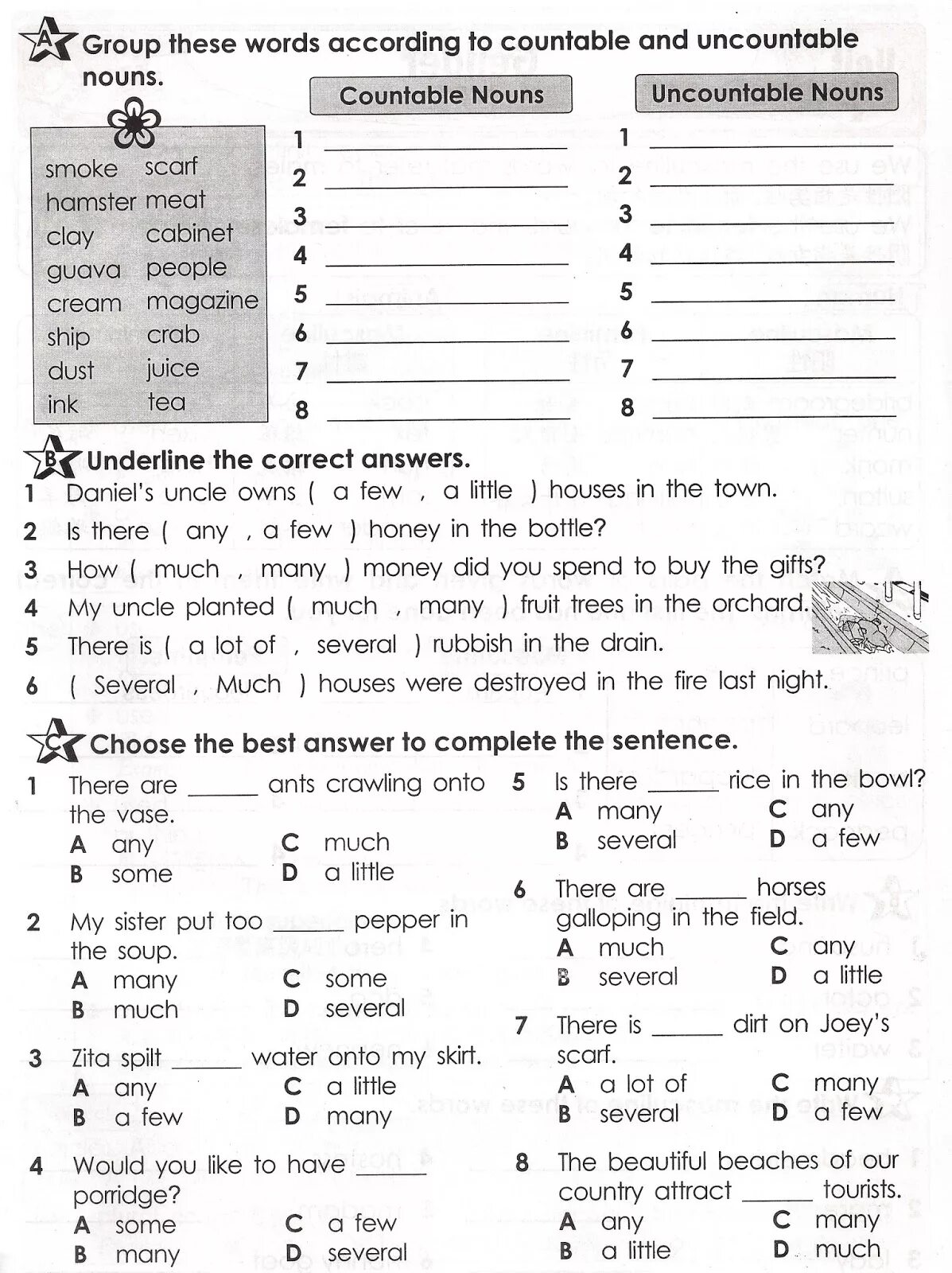 I have many several a few. Задания на countable uncountable nouns. задание countable uncountable. countable and uncountable nouns упражнения. much many упражнения.