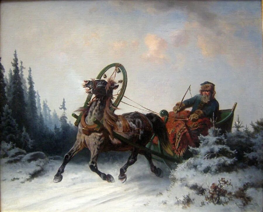 Вдруг ямщик стал посматривать в сторону. Вдруг ямщик стал посматривать в сторону. Alfred wierusz kowalski картины. Константин баумгартнер-стойлов "тройка". Вдруг ямщик стал посматривать в сторону.