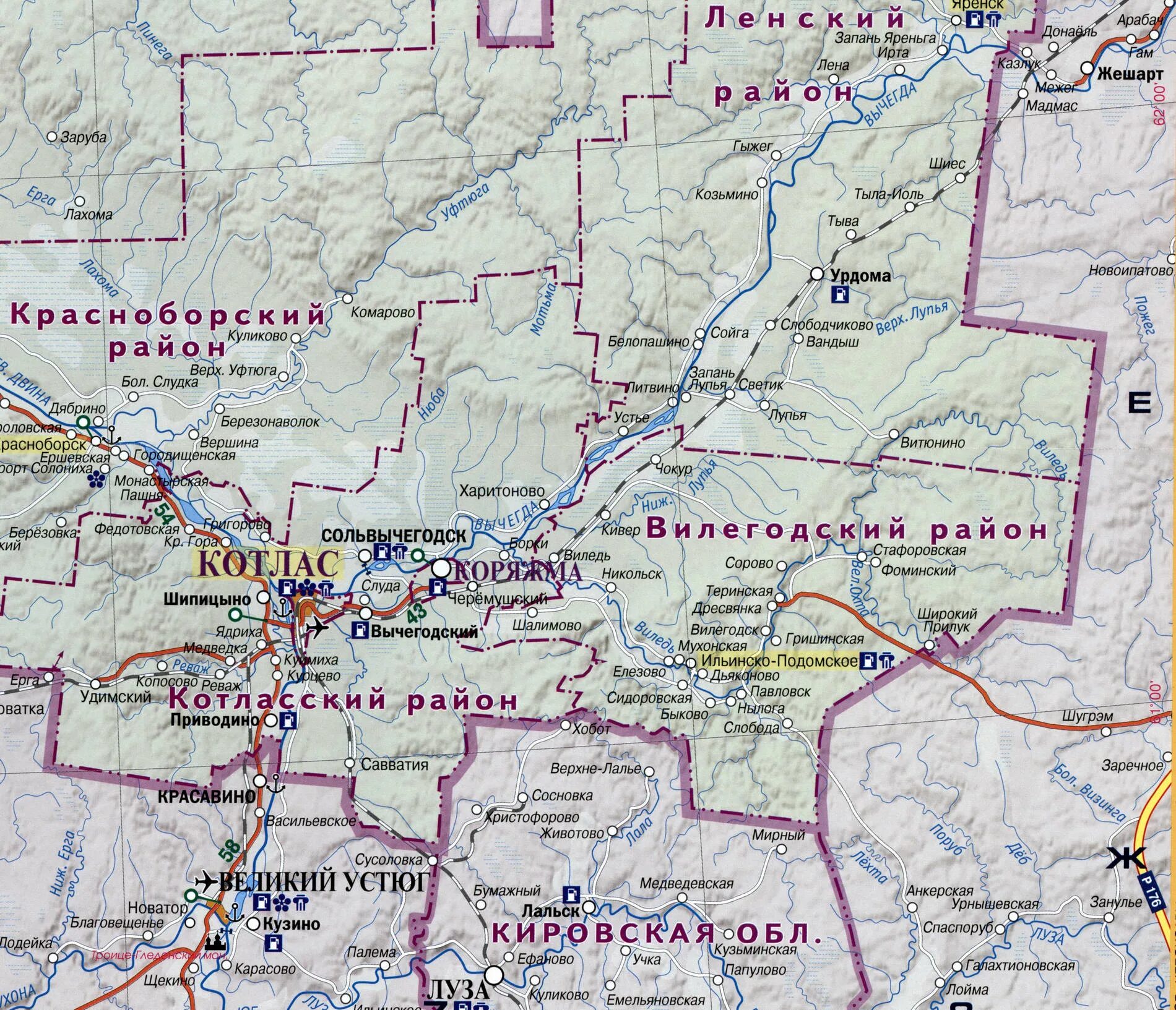 Показать карту котласа. Карта Котласского района Архангельской области. Вилегодский район Архангельской области на карте. Карта Котлас района Архангельской. Карта Котласского района.