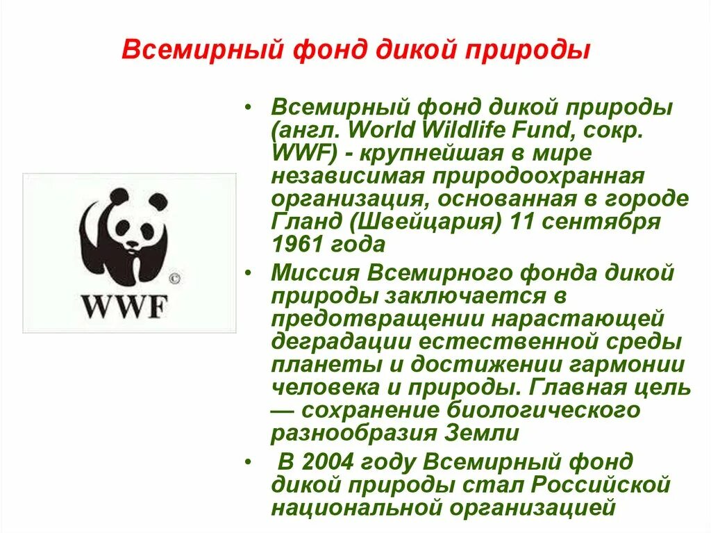 Всемирный фонд дикой природы международные организации. Всемирный фонд дикой природы WWF России. Всемирный фонд дикой природы WWF сообщение. Сообщение о работе Всемирного фонда дикой природы в России.