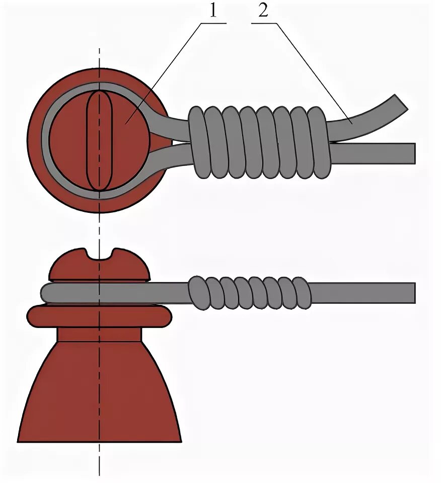 Крепление провода вл 10 кв к изолятору. Крепление провода АС на изоляторе 10 кв. Крепление провода к изолятору 10 кв. Монтаж провода на изолятор 10 кв.
