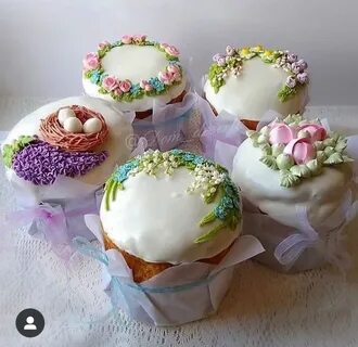 Цветы из безе на кулич