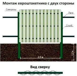 Сколько евроштакетника на 1 метр