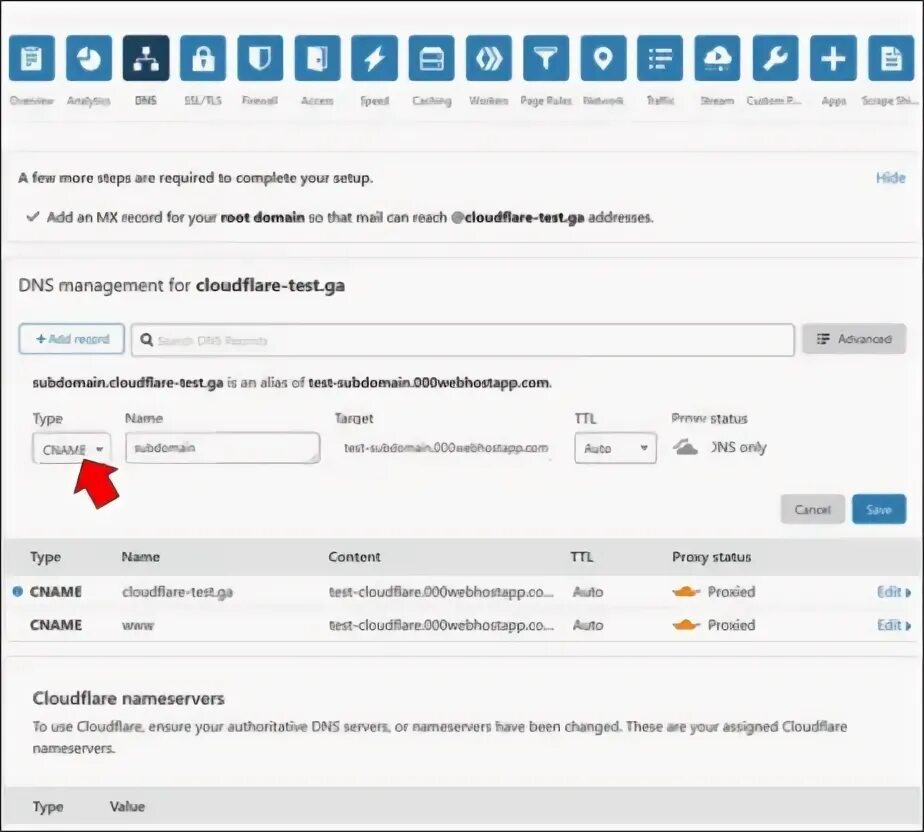 Cloudflare registration missing