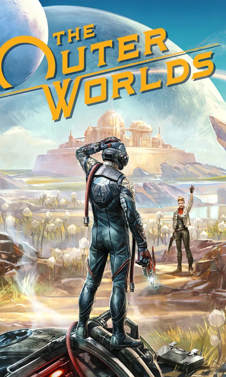 Poster world. The Outer Worlds постеры. The Outer Worlds обложка. Other World. The Outer Worlds персонажи.