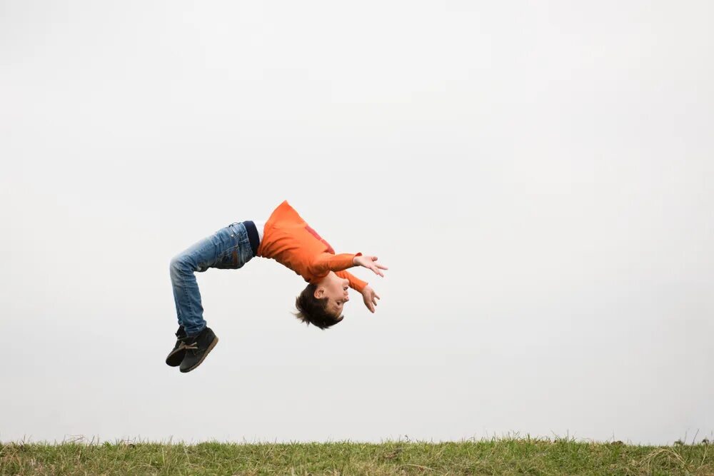 Jumping up and down