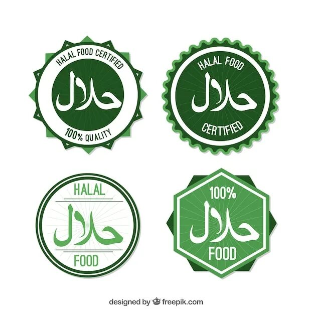 Halal Logo. Round Stamp for Halal Food Stock Vector Illustration of arabic, ma