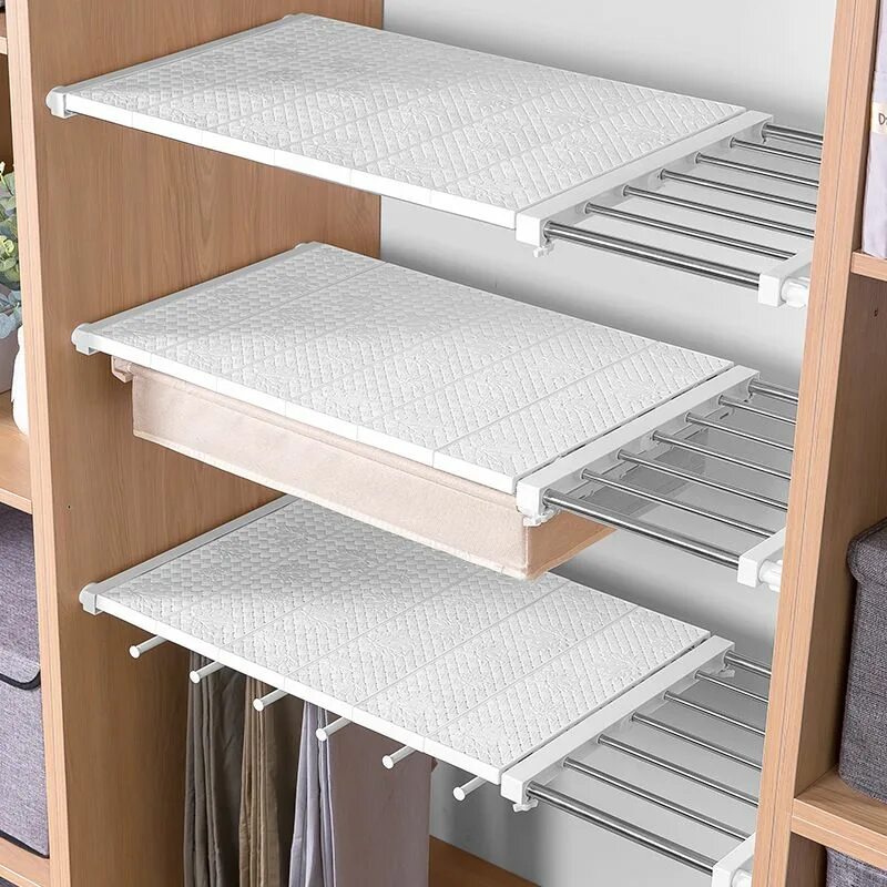 Раздвижная полка Closet Storage Rack. Выдвижные полки из ЛДСП для шкафа. Регулируемая полка для шкафа. Регулируемые полки для шкафа. Купить раздвижную полку