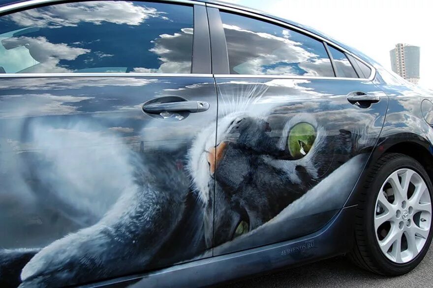 3 д на машине. 3 д на машине. Аэрография на машине. 3 д на машине. Авто.