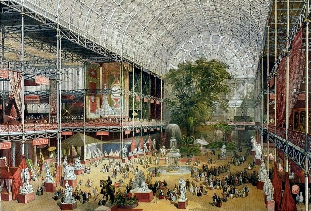 Всемирная выставка. Хрустальный дворец в Лондоне, 1851 г.. Хрустальный дворец Джозеф Пакстон. Всемирная выставка в Лондоне 1851 Хрустальный дворец. Всемирная выставка 1851 года Хрустальный дворец.