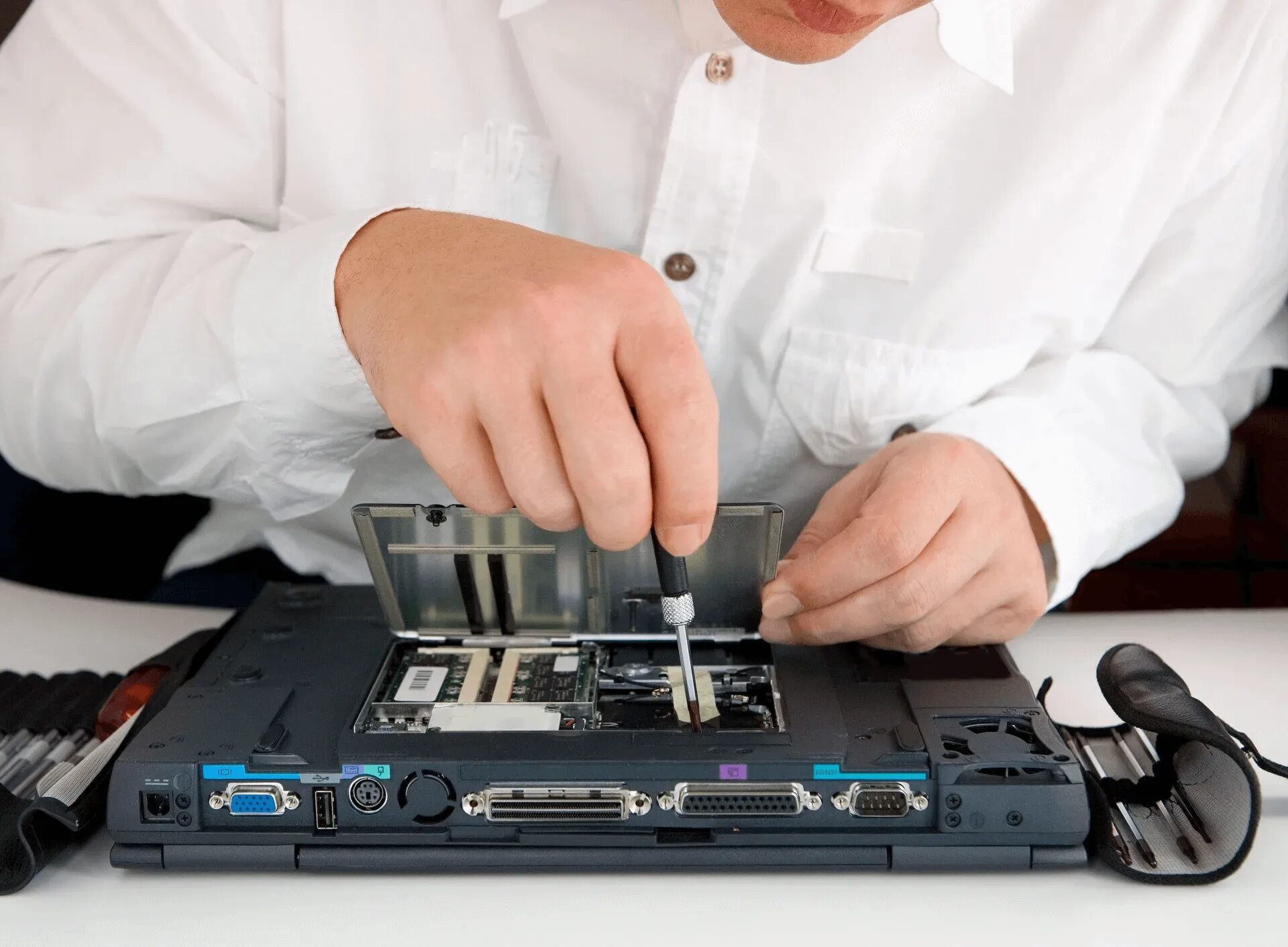 The computer being repaired