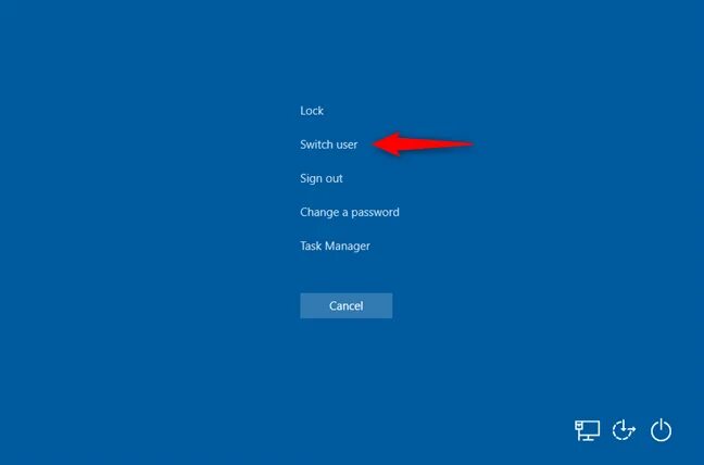 Команда смена пользователя. Экран windows 10 при ctrl + alt + delete. switch user windows 10. смена пользователя в windows 10. сменить пользователя windows 10.