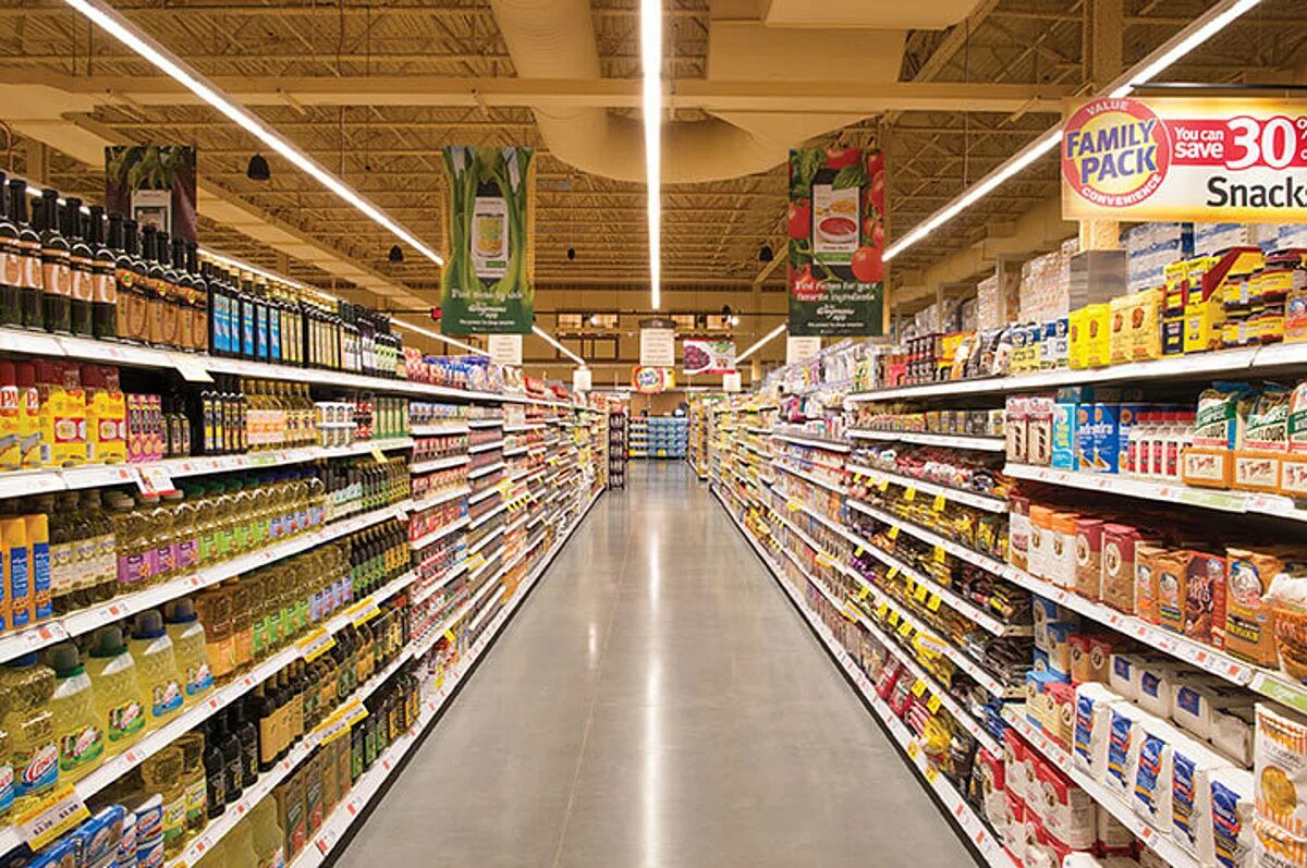 1 the new supermarket. Полки супермаркета. Полки гипермаркета. Супермаркет полки с продуктами. Стеллажи в гипермаркете.