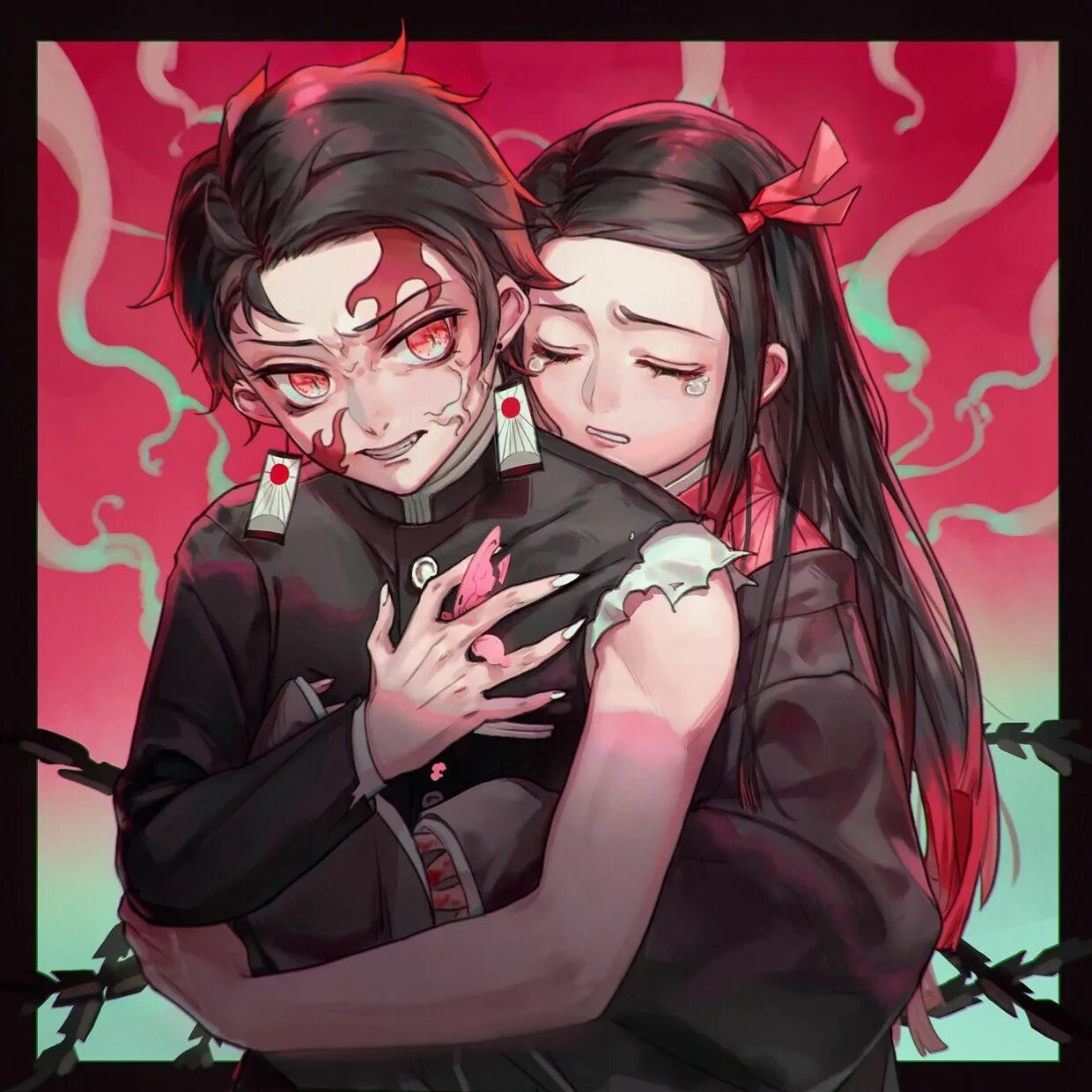 Nezuko is having a nightmare animation. Незуко Камадо. Douma x nezuko. Даки и Незуко Юри. Douma Kimetsu.