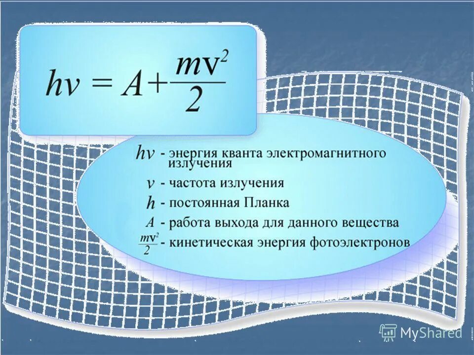 энергия кванта работа выхода. формула эйнштейна для фотоэффекта. уравнение эйнштейна для внешнего фотоэффекта. уравнение эйнштейна для внешнего фотоэффекта формула. работа выхода электрона из металла.