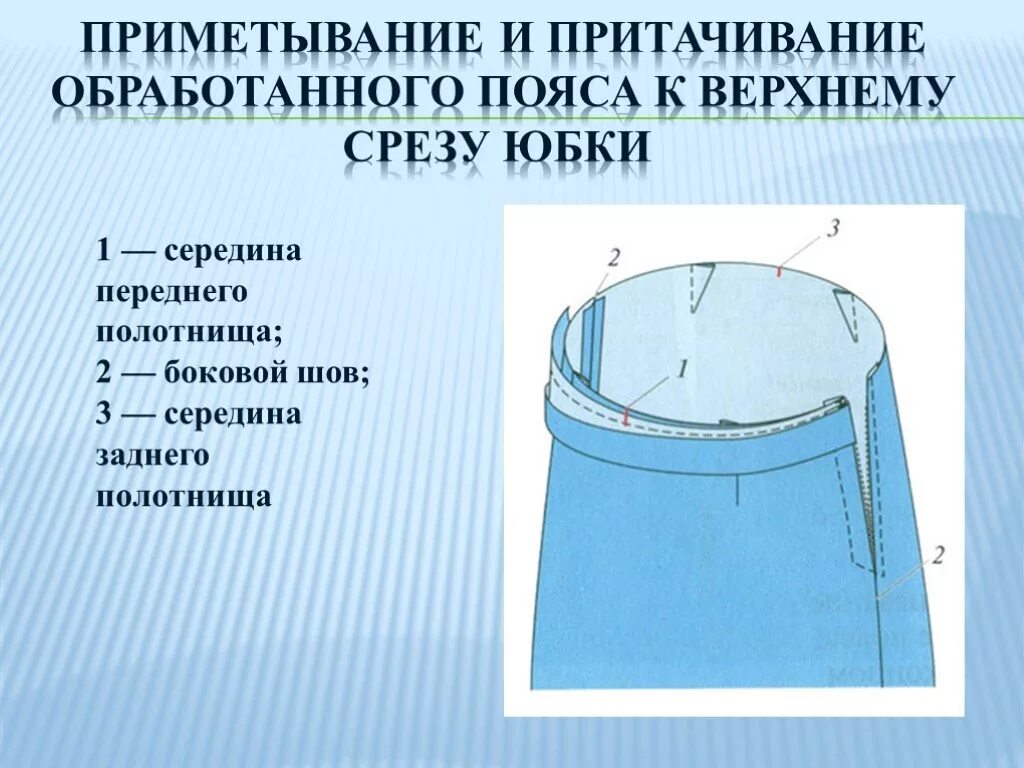 Способы обработки верхнего среза юбки притачным поясом. Обработка пояса, верхнего среза юбки притачным поясом.. Обработка верхнего среза юбки притачным поясом схема. Обработка верхнего среза юбки поясом.