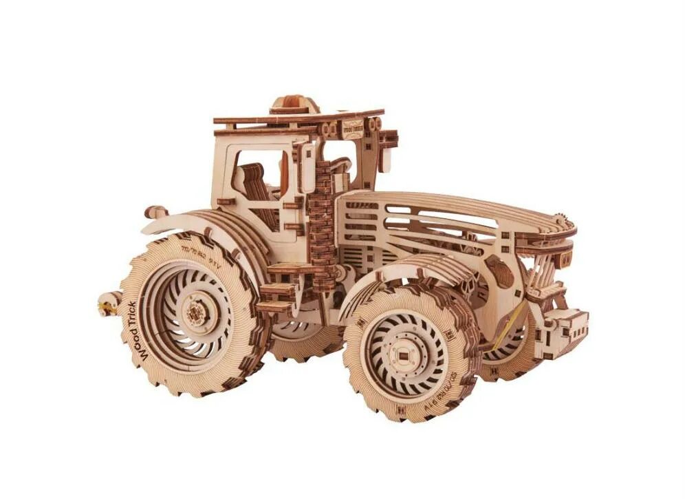 Wood Trick механический 3d-пазл. Деревянный конструктор Wood Trick. 3d Puzzle "трактор John Deere". Сборная модель Wood Trick трактор.