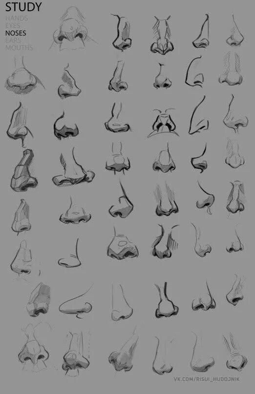 Формы Носов референсы. Типы рисования носа. Туториалы для рисования носа. Нос ракурсы.