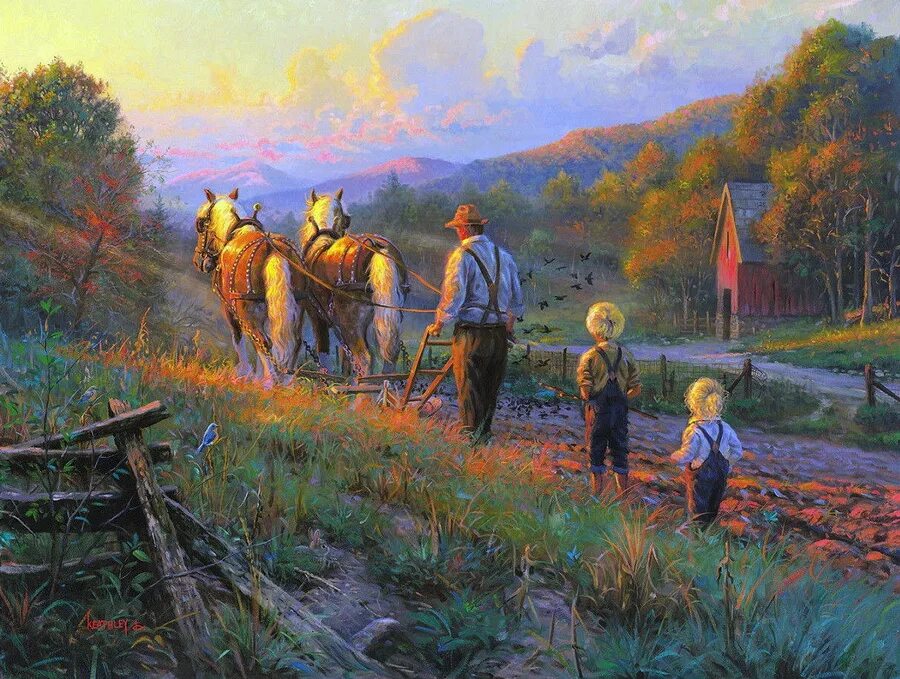 Country mark. Художник Mark Keathley. Художник Mark Keathley деревенская жизнь.