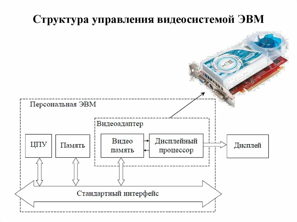 Управляющая эвм. Структура персонального компьютера. видеосистема персонального компьютера. иерархия управления. видеосистема эвм.