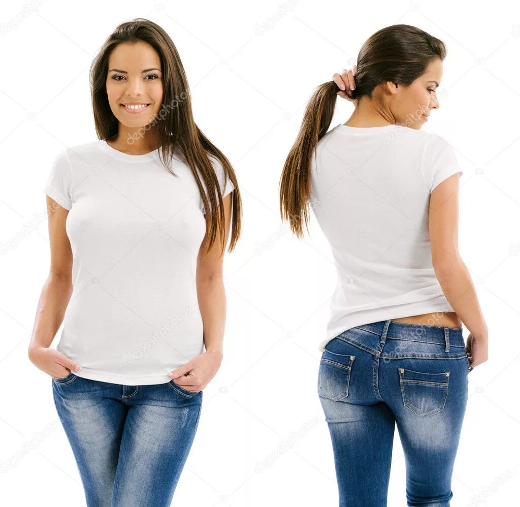 Женщина в белой футболке. Девушка в белой футболке со спины. Модель в белой футболке. Включи спереди