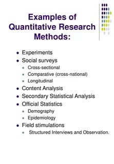 examples of quantitative research methods.