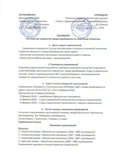 Положение соревнований по гимнастике
