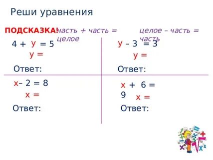 Реши уравнение 1 ответ x