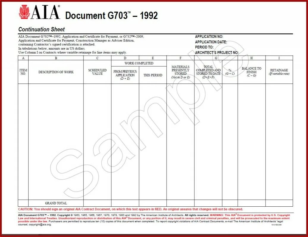 Continuation Sheet mm1. Бланк g10 4 года. AIA текст.