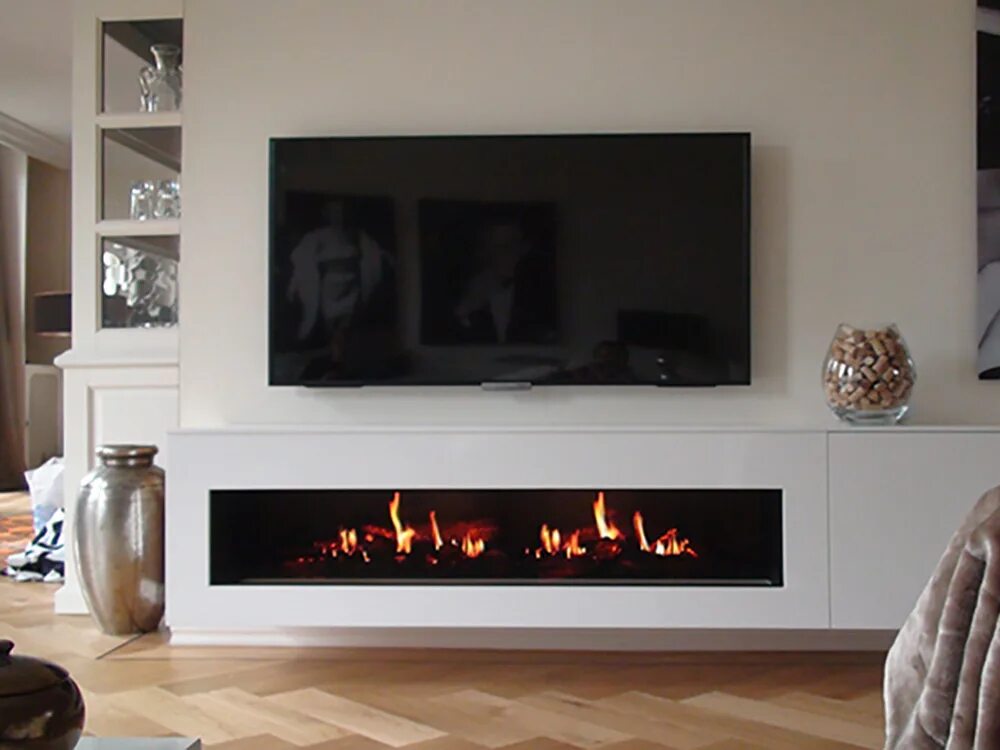 horizontal electric fireplace - Google Search Recessed electric fireplace, Livin
