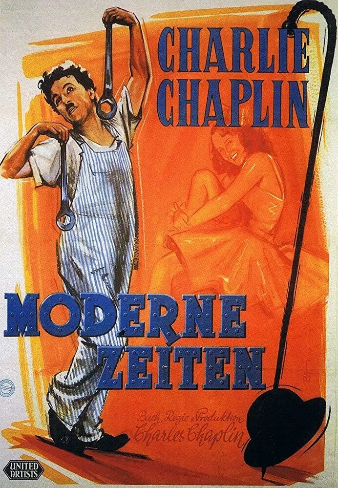 Modern movies. Новые времена (1936) Чарли Чаплин. Modern times 1936 Постер.