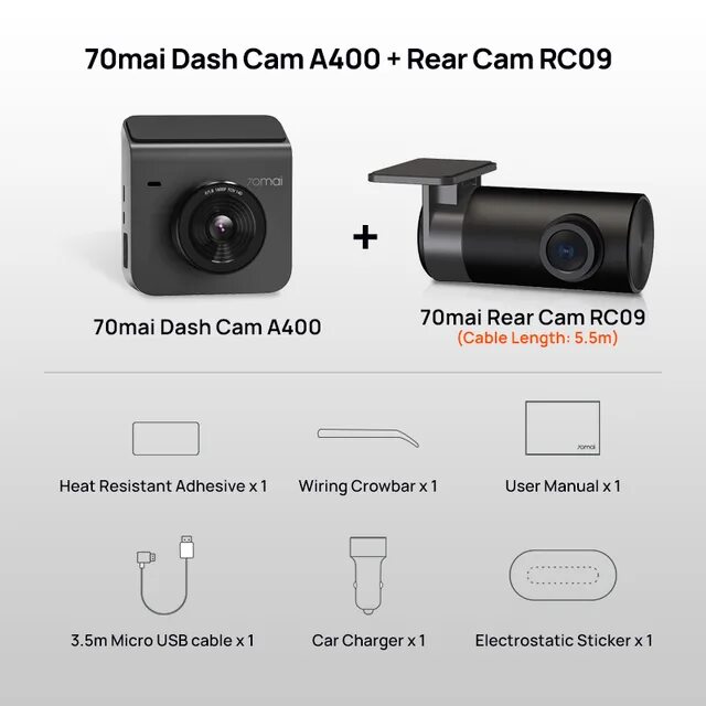 Видеорегистратор 70mai a400 rear cam set