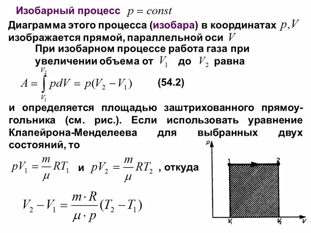 Работа идеального газа при изобарном процессе формула. Работа газа при изобарическом процессе формула. Работа газа в изобарном процессе. Формула температуры газа при изобарном процессе. Работа изобарического расширения