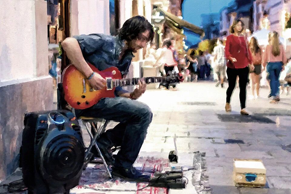 Песня человек исполнитель. Уличный гитарист. Уличный музыкант на гитаре. Уличный музыкант гитарист. Гитарист на улице.