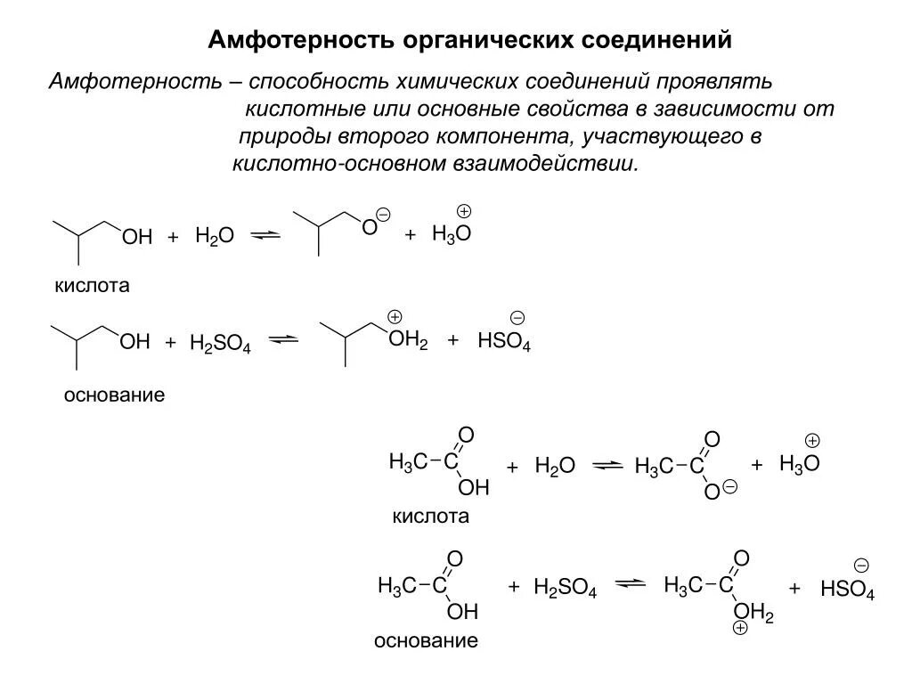 Основные и кислотные свойства в органике. Кислотно-основные свойства органических кислот. Уменьшение кислотных свойств органических соединений. Кислотно-основные свойства органических соединений кратко.