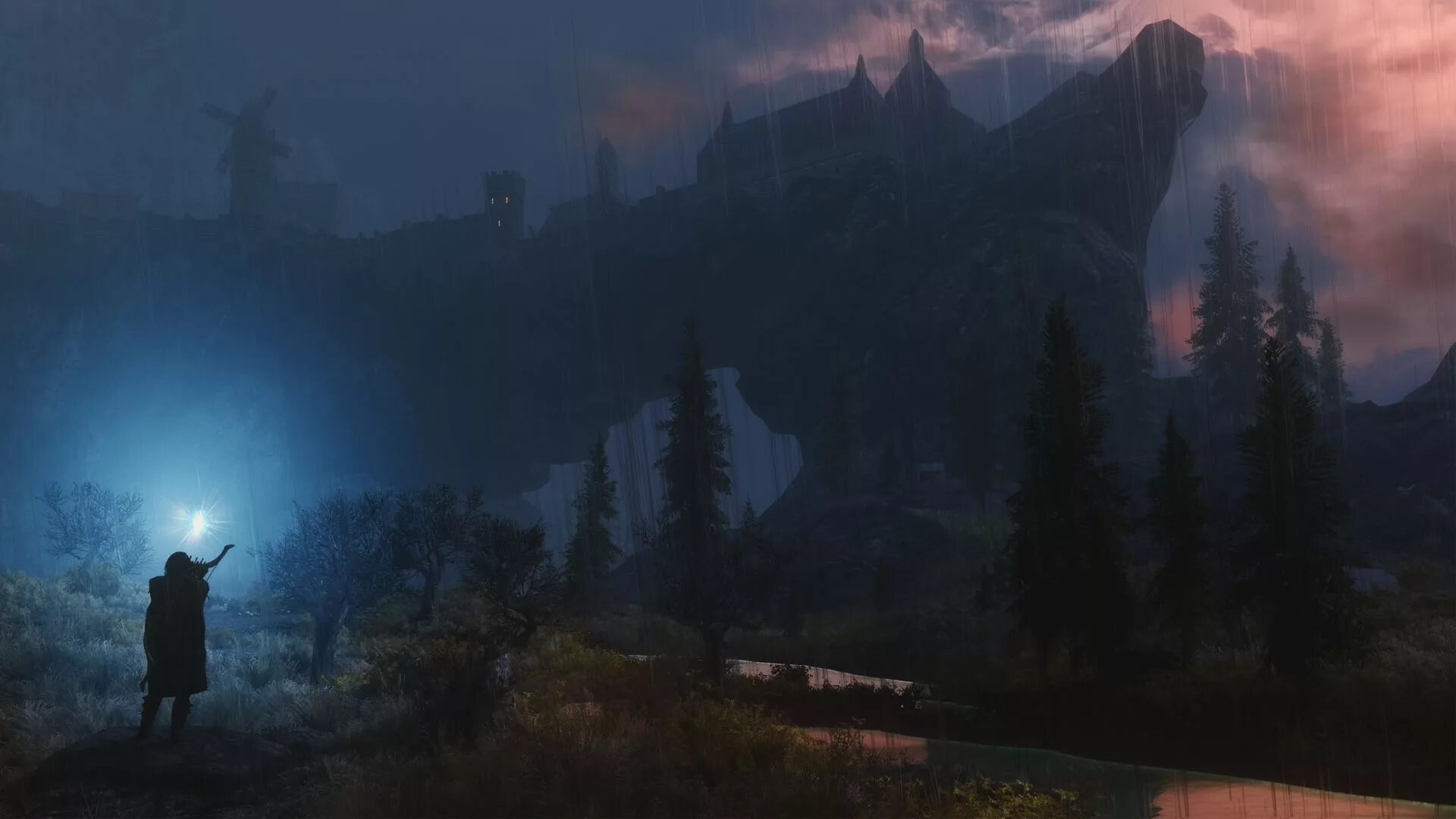 Игра где туман. Роща Ведьмин туман скайрим. Skyrim the Elder Scrolls 5 гора. Скайрим на рабочий стол. Красивые Скриншоты.