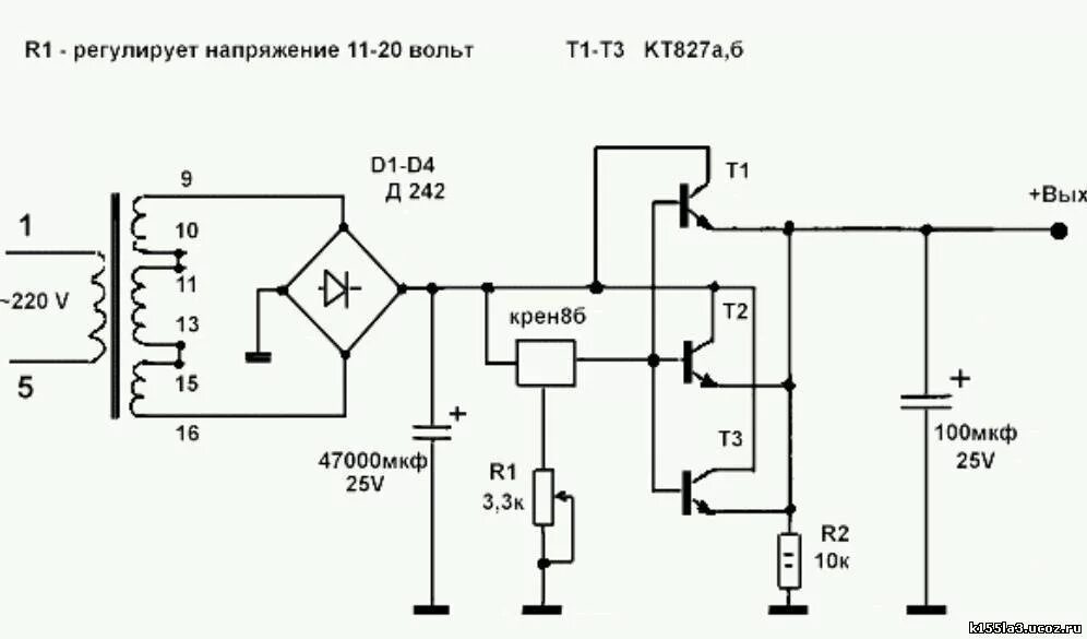 Напряжения и т п. Регулируемый блок питания на кт827а схемы. Схема блока питания 5 вольт 2 Ампера. Блоки питания на транзисторах кт818гм. Мощный регулируемый блок питания на кт825.